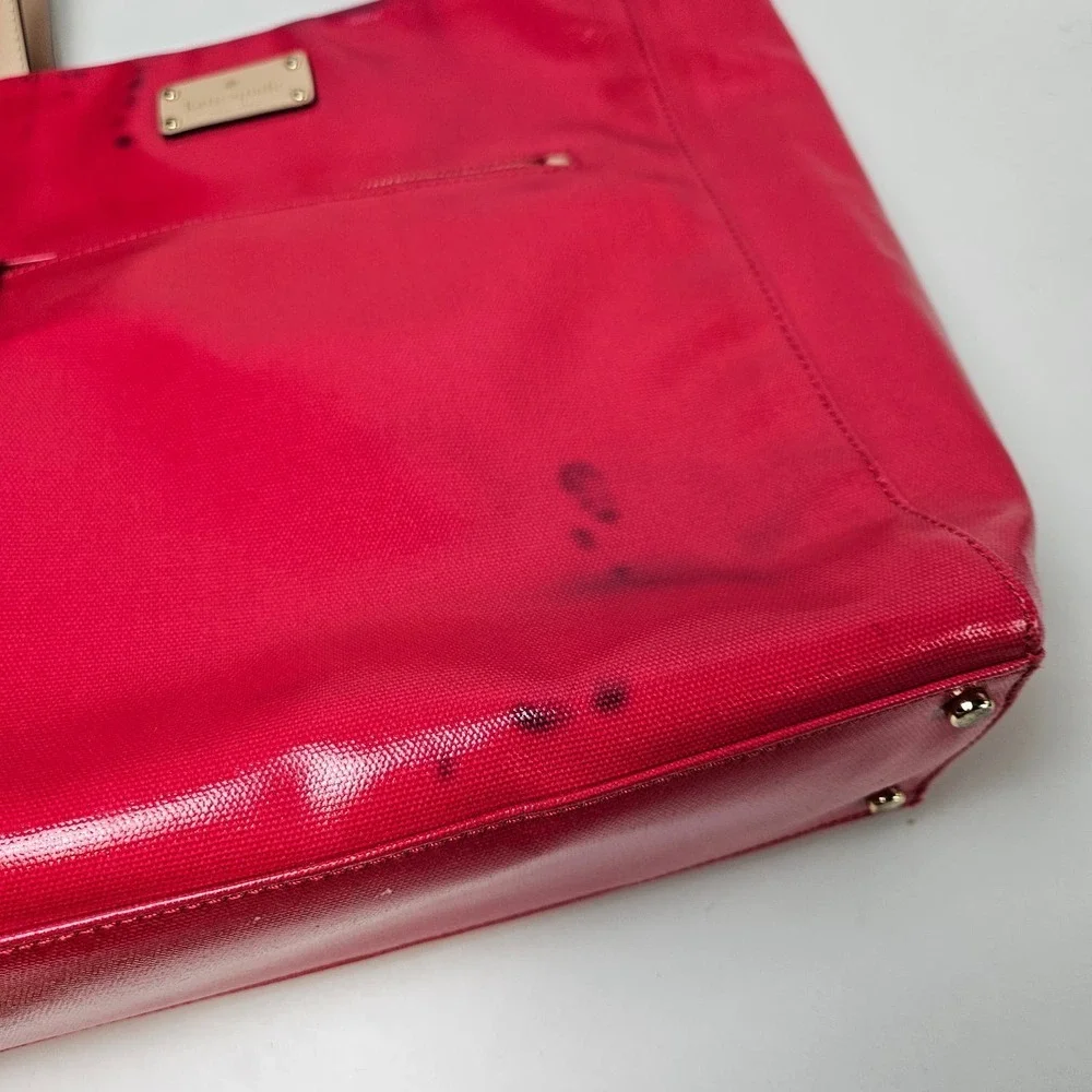 Kate Spade Fulton Street‎ Kerryn Tote Coated Fabric Hot Pink Bag Shopper Purse